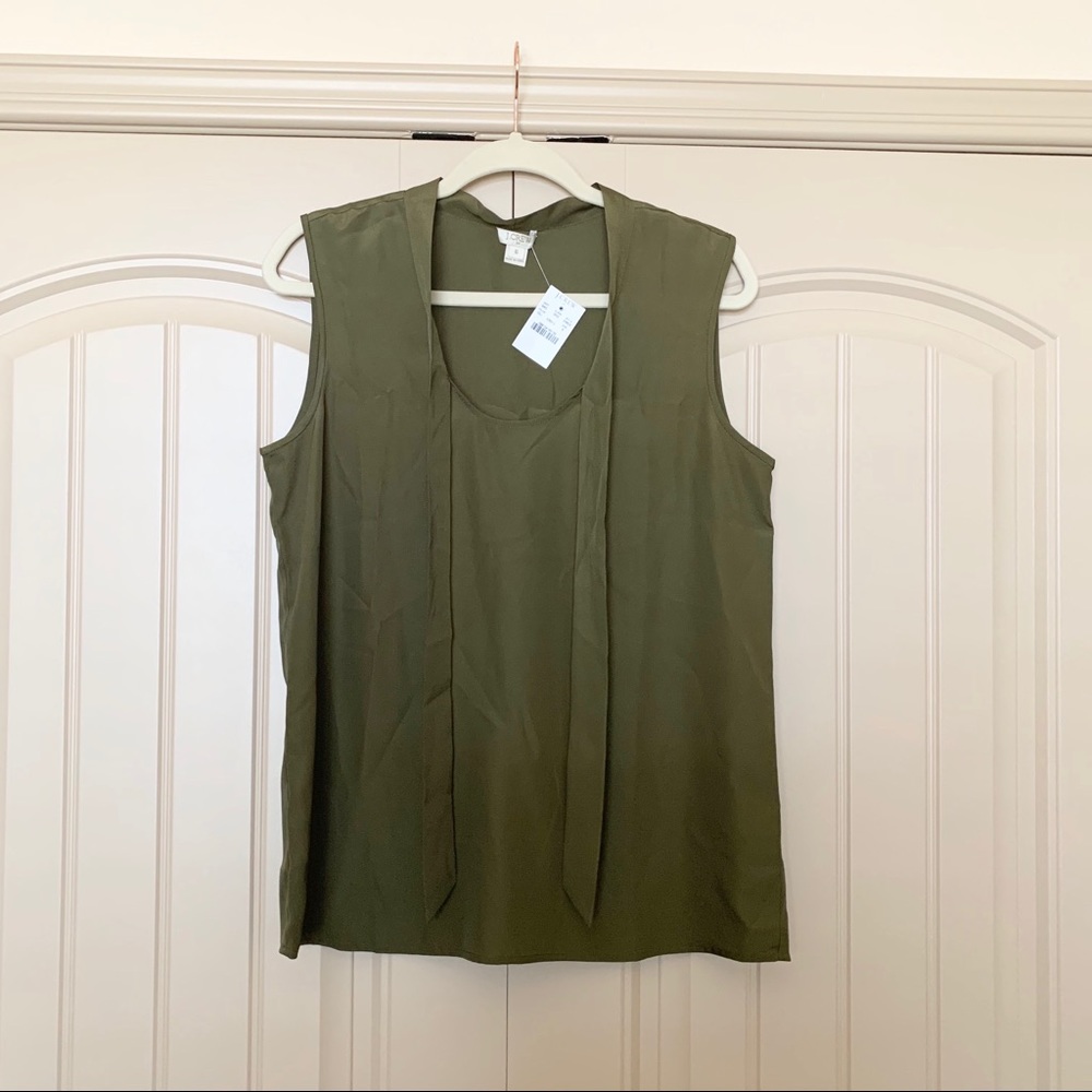 J.Crew Olive Green Tie Neck Tank Top